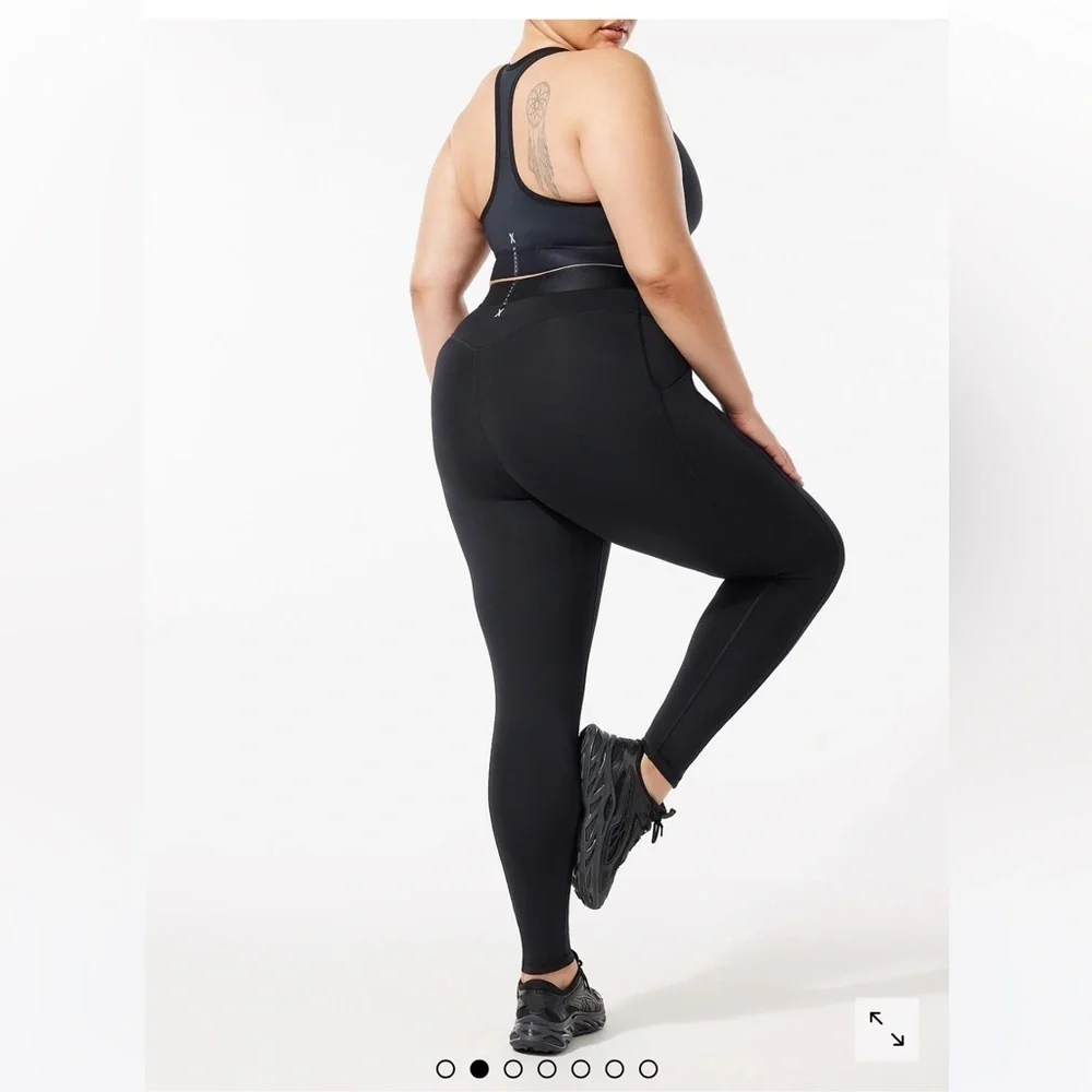 Savage X Fenty Lineup High Waisted Active Yoga Workout Black Pocket Legging 3X